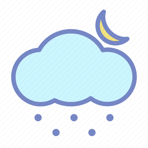 Cloud, forecast, moon, snow, snowing, weather icon - Download on Iconfinder