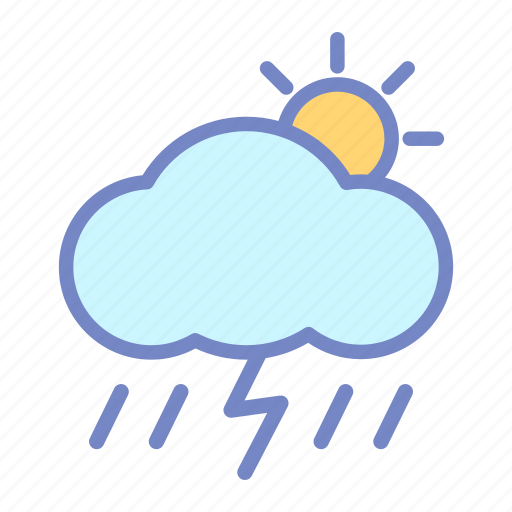 Bolt, cloud, forecast, rain, sun, weather icon - Download on Iconfinder