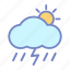 bolt, cloud, forecast, rain, sun, weather 