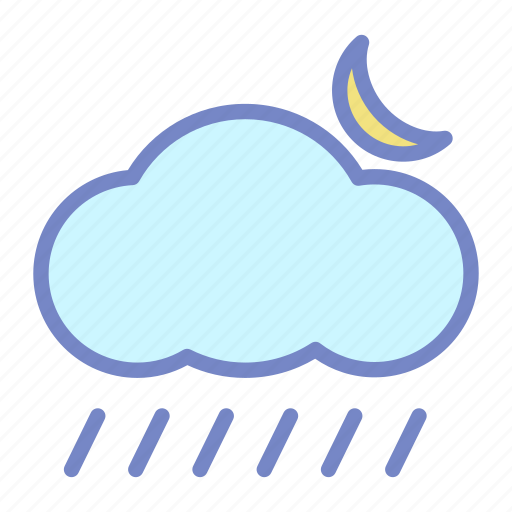 Cloud, forecast, moon, rain, weather icon - Download on Iconfinder