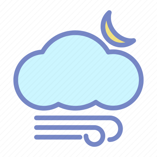 Cloud, forecast, moon, weather, wind icon - Download on Iconfinder