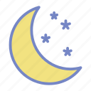 crescent, forecast, moon, night, star, weather