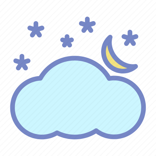 Cloud, forecast, moon, night, star, weather icon - Download on Iconfinder