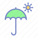 forecast, sun, sunny, umbrella, uv, weather