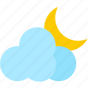 cloud, moon, night, weather forecast