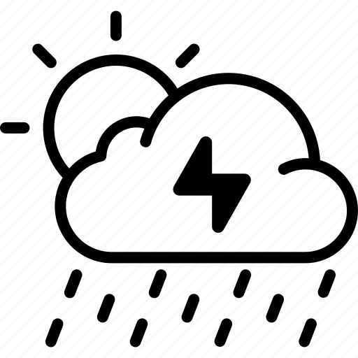 Storm, cloud, lightning bolt, thunderbolt, thunderstorm, sun, rain icon - Download on Iconfinder