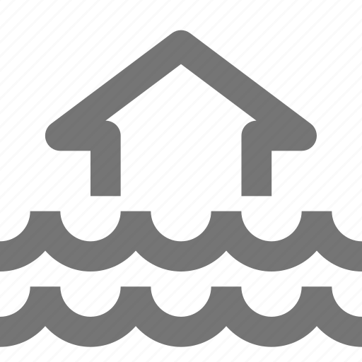 Flood, arrow, up, waves, home, house icon - Download on Iconfinder