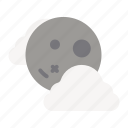 cloudy, moon, weather, night