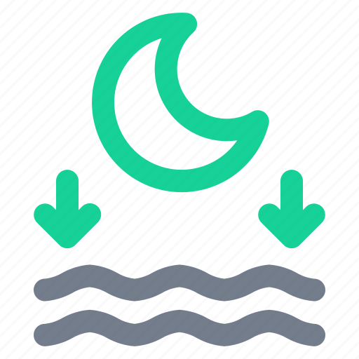 Low, tide, ocean, sea, moon, weather icon - Download on Iconfinder