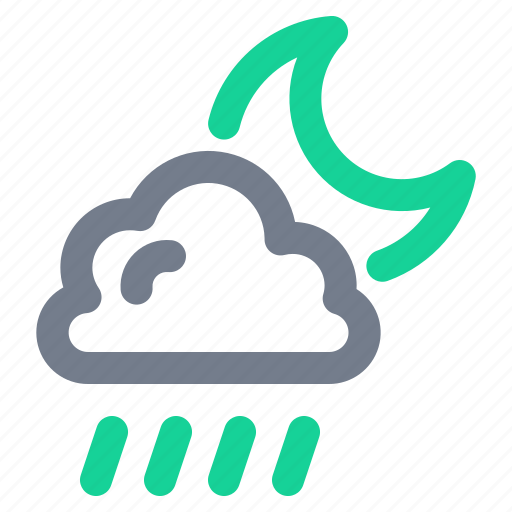 Moon, night, rain, cloud, rainy, drop icon - Download on Iconfinder