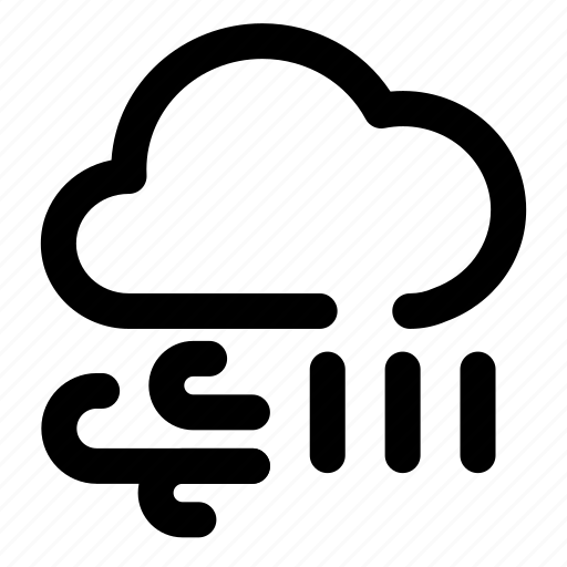 Windy rain, rainy, forecast, weather icon - Download on Iconfinder