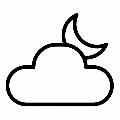 Cloud, moon, rain, night, sky, cloudy, weather icon - Download on Iconfinder