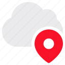 cloud, gps, location, placeholder, pin