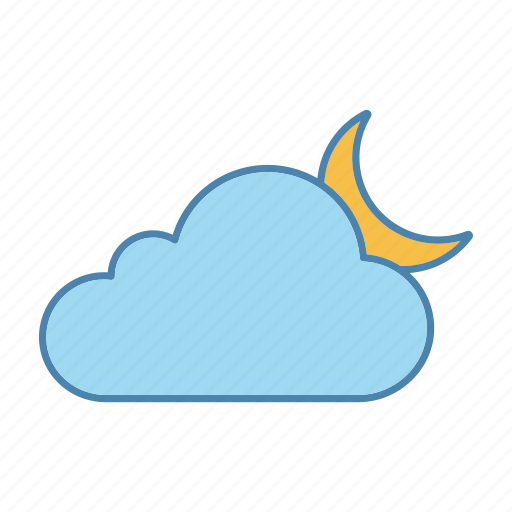 Cloud, crescent, moon, moonlight, night, nighttime, weather icon - Download on Iconfinder