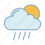 cloudburst, downpour, drizzle, rain, rainy, sunny, weather 