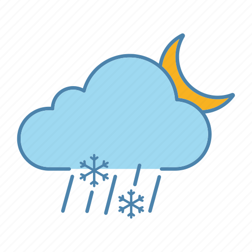Cloud, moon, night, rain, sleet, snow, snowfall icon - Download on Iconfinder