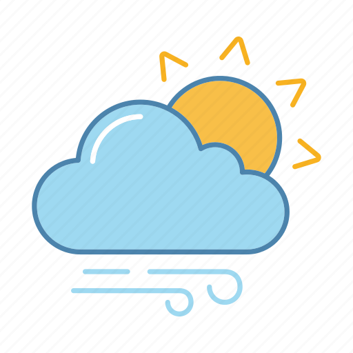 Cloud, cloudy, sun, sunny, weather, wind, windy icon - Download on Iconfinder