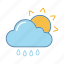 cloud, drizzle, rain, raindrop, sun, sunny, weather 