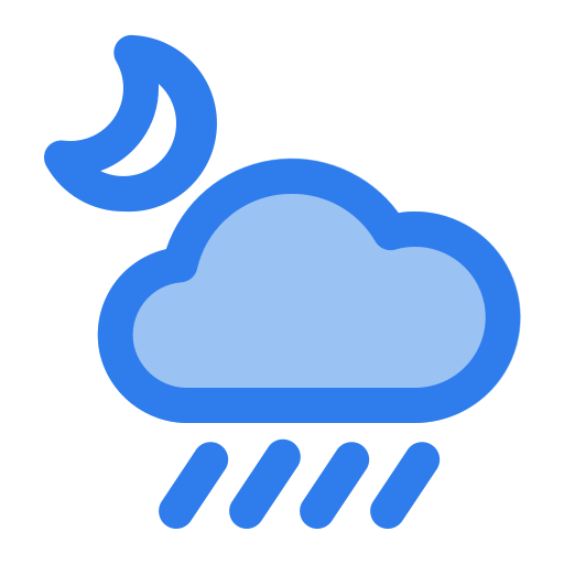 Cloud, drop, moon, rain, rainy, water, weather icon - Free download