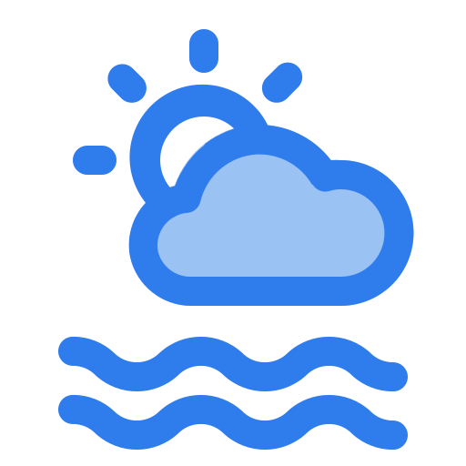 Cloud, sea, summer, sun, water, wave, weather icon - Free download