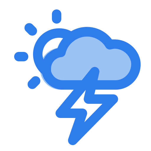 Cloud, lightning, storm, sun, sunny, thunder, weather icon - Free download