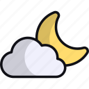 cloudy, moon, weather, night, forecast