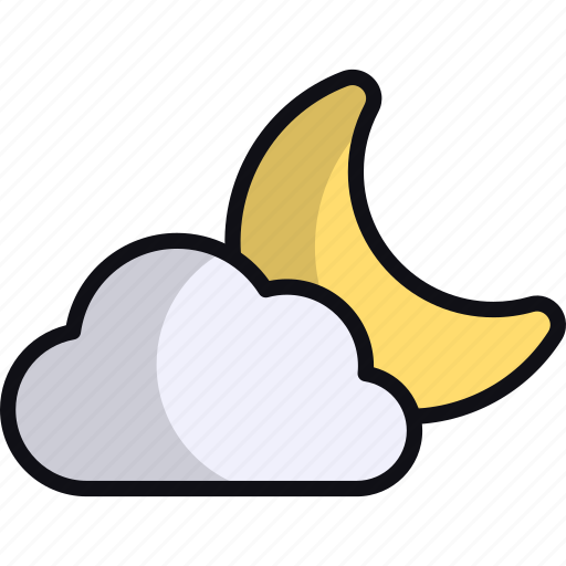 Cloudy, moon, weather, night, forecast icon - Download on Iconfinder