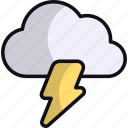 thunder, lightning, weather, forecast, cloud