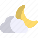 cloudy, moon, weather, night, forecast