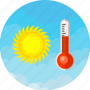 high, temperature, forecast, hot, sun, thermometer, weather 