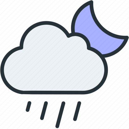 Cloud, moon, rain, weather icon - Download on Iconfinder