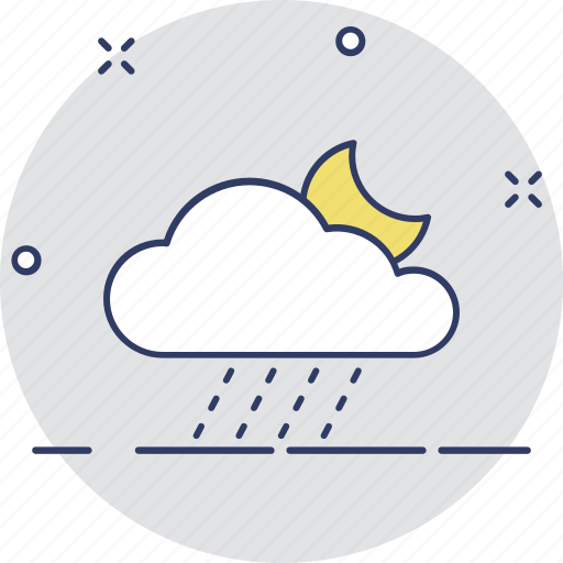 Heavy rain, night raining, raincloud, raining, weather icon - Download on Iconfinder