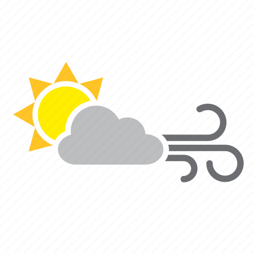 Cloud, meteorology, sun, weather, wind icon - Download on Iconfinder