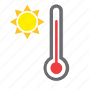 hot, mercury, summer, sun, temperature, thermometer, weather