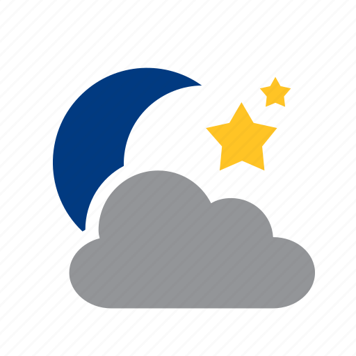 Cloud, cloudy, meteorology, mooon, stars, weather icon - Download on Iconfinder