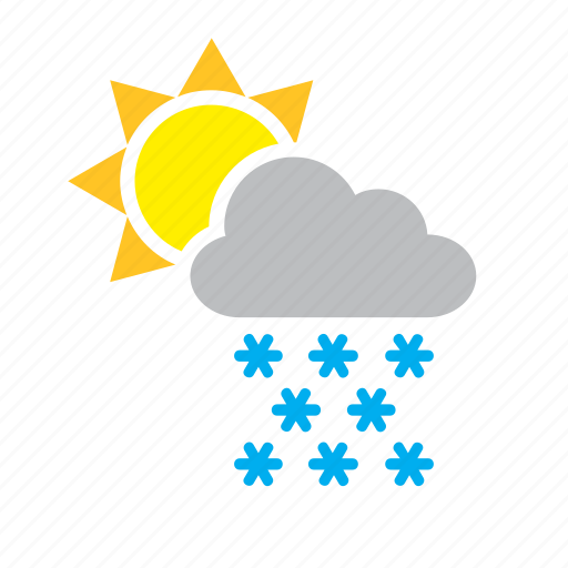 Cloud, meteorology, snow, snowing, sun, weather icon - Download on Iconfinder