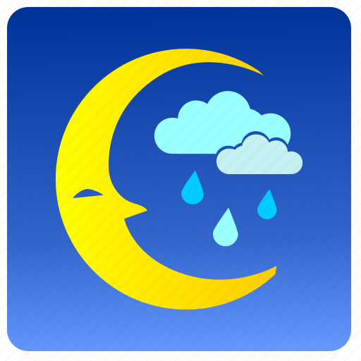 Cloud, moon, night, rain, weather icon - Download on Iconfinder