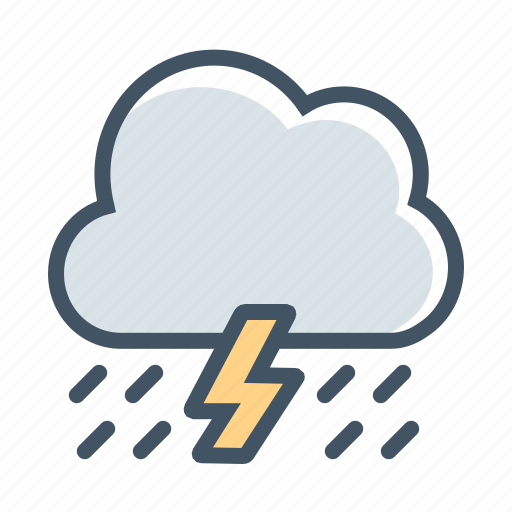 Lightning, storm, thunderstorm, thunder, cloudy, forecast, rain icon - Download on Iconfinder