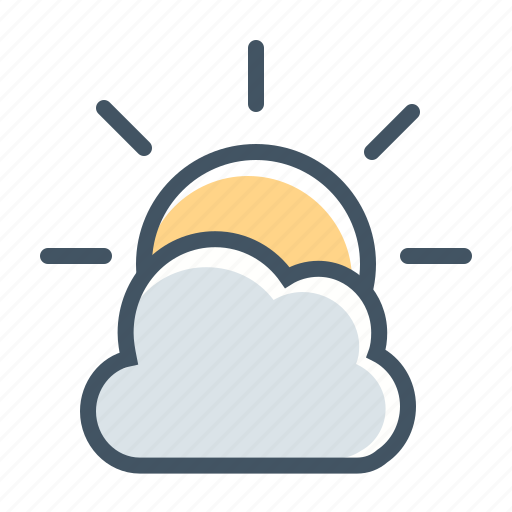 Cloud, cloudy, sun, sunny, gloomy, forecast, weather icon - Download on Iconfinder