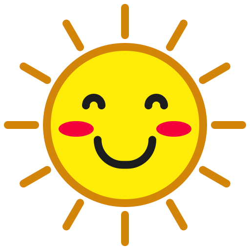 Emoticon, happy, smile, smiley, sun, weather icon - Free download