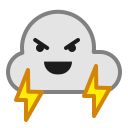 angry, cloud, emoticon, smiley, thunder, weather