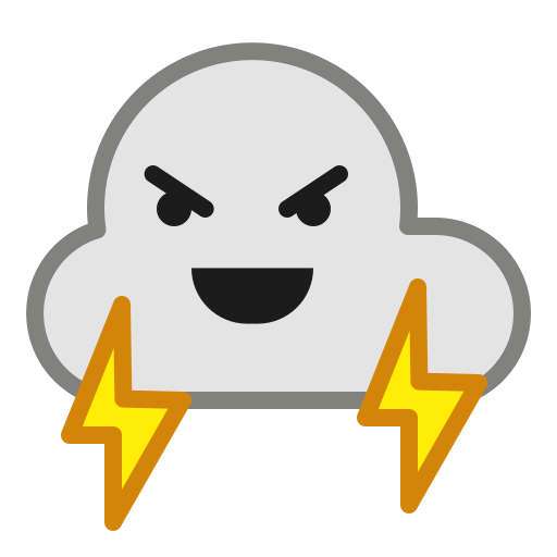 Angry, cloud, emoticon, smiley, thunder, weather icon - Free download