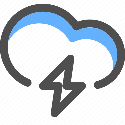 Lightning, cloudy, rainy, storm, weather, forecast, climate icon - Download on Iconfinder