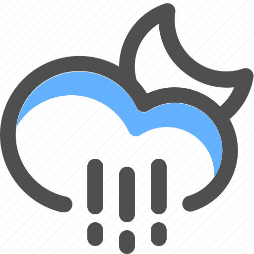 Night, alt, showers, rain, wind, weather, forecast icon - Download on Iconfinder
