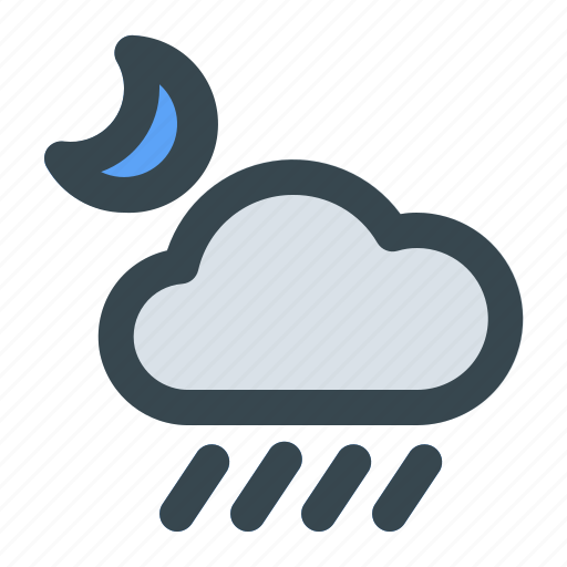 Cloud, drop, moon, rain, rainy, water, weather icon - Download on Iconfinder