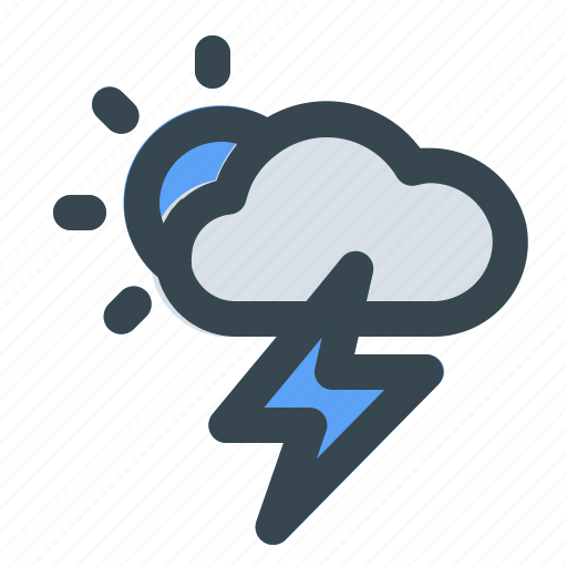 Cloud, lightning, storm, sun, sunny, thunder, weather icon - Download on Iconfinder