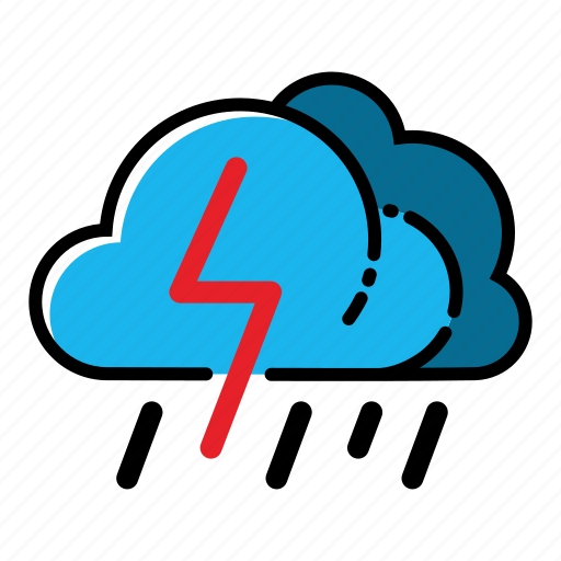 Cloud, heavy, rain, storm, thunder, thunderbolt, weather icon - Download on Iconfinder
