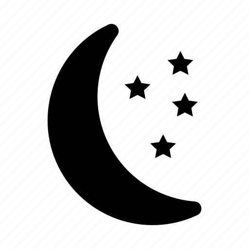 Crescent, moon, and, stars, black, weather, night icon - Download on Iconfinder