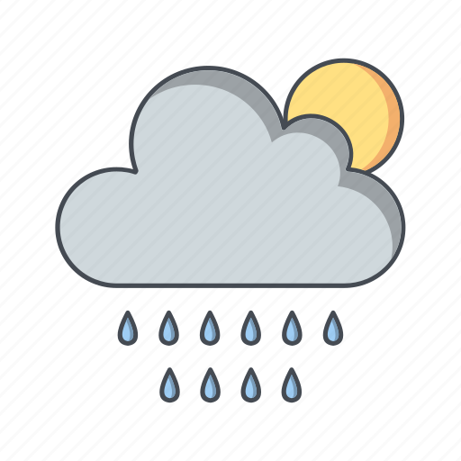 Cloud with sun, rain, weather icon - Download on Iconfinder