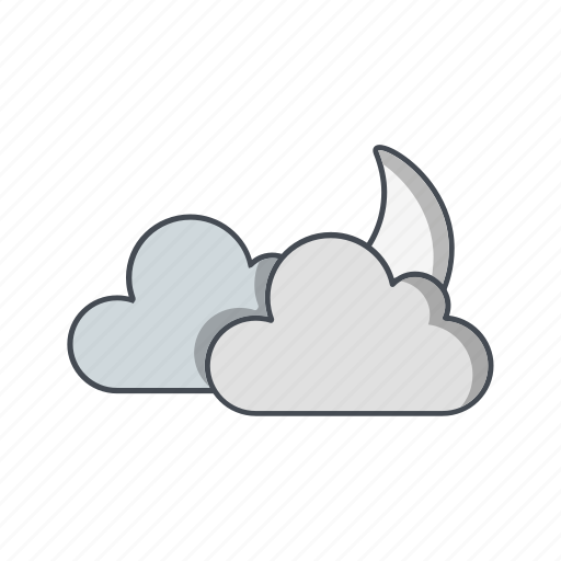 Cloud and moon, cloudy, night icon - Download on Iconfinder